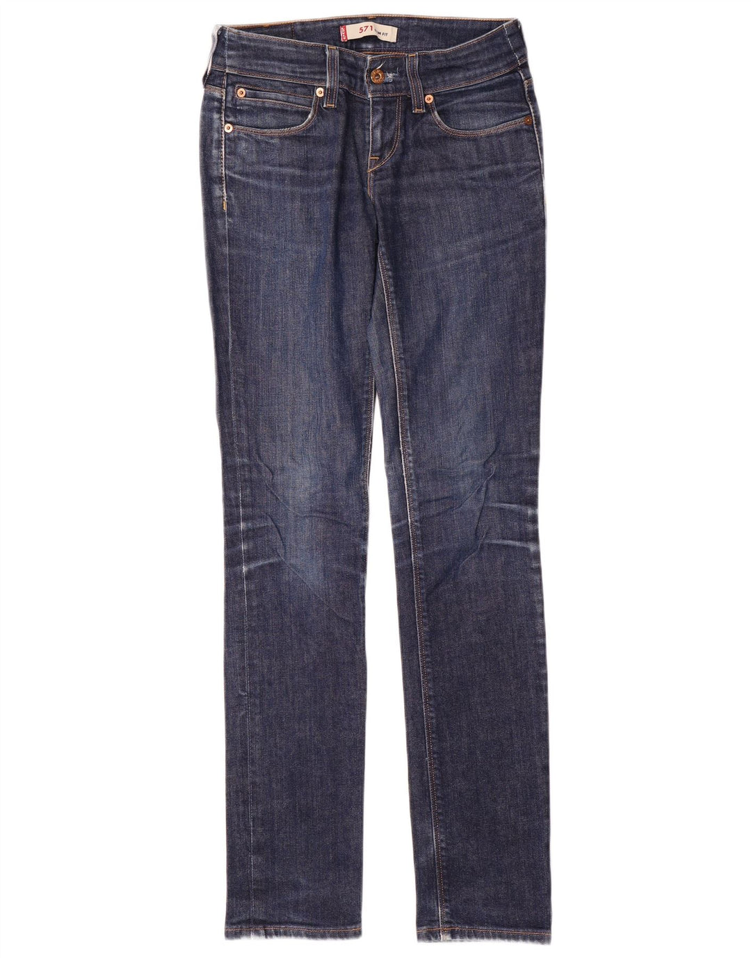 Levi's Damen 571 Slim Jeans W27 L34 Blaue Baumwolle