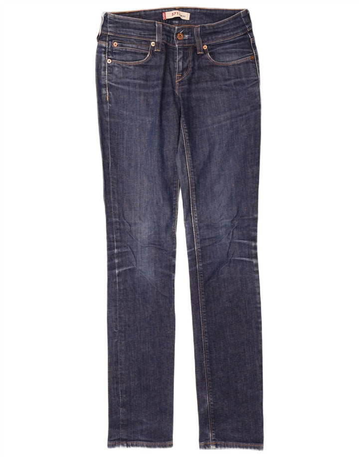 Levi's Damen 571 Slim Jeans W27 L34 Blaue Baumwolle
