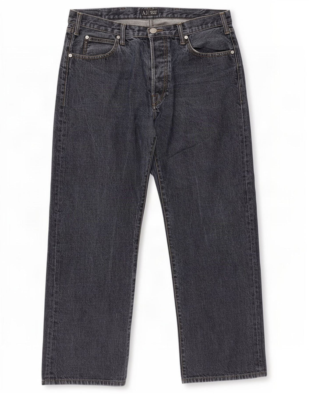 Armani Herren Straight Jeans W36 L31 Marineblaue Baumwolle