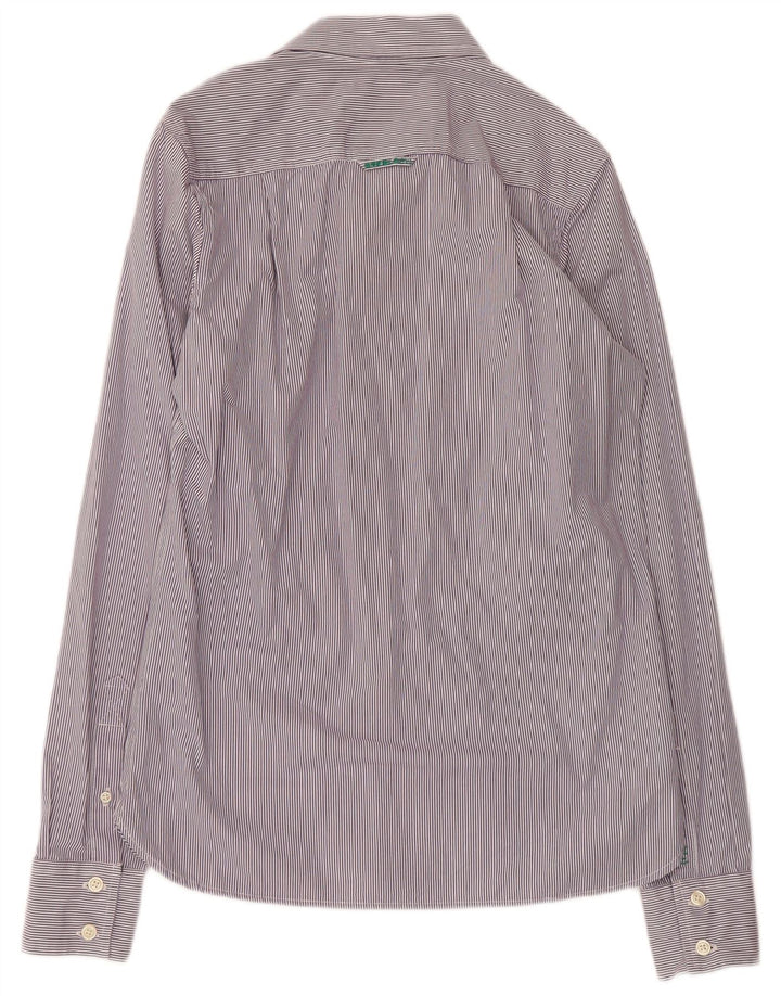 SUPERDRY Herren-Hemd aus mittelvioletter Nadelstreifen-Baumwolle