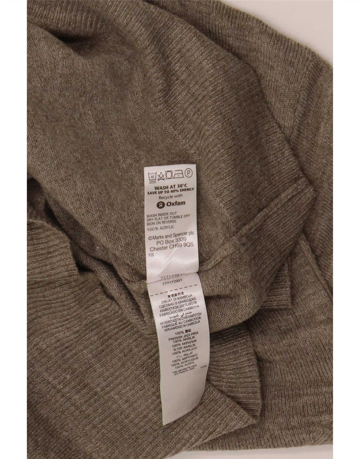 Marks & Spencer Herren-Pullover mit V-Ausschnitt, klein, beige meliert, Acryl