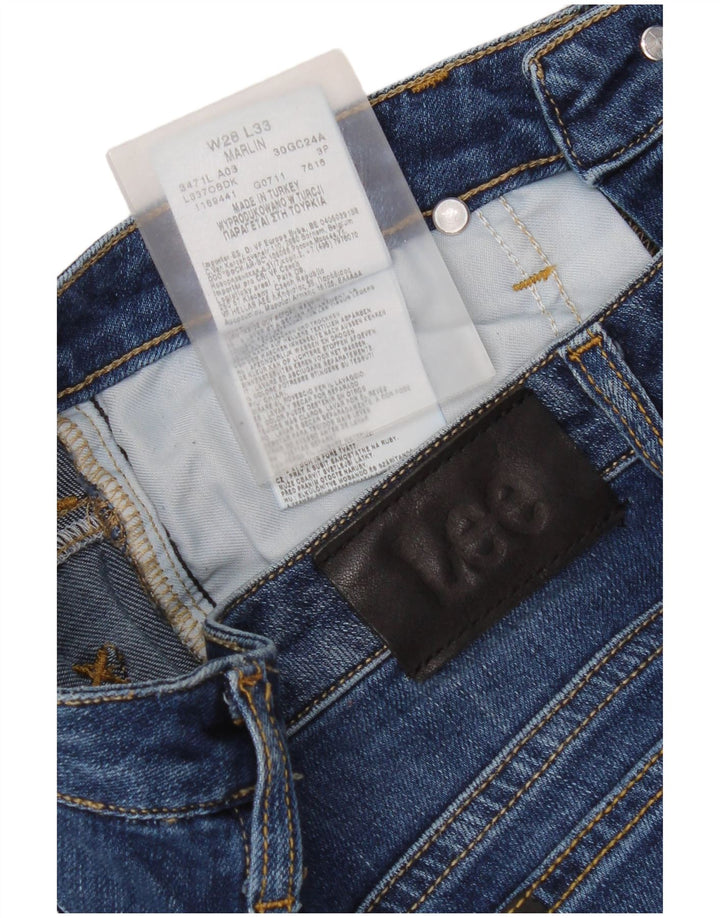 Lee Damen Marlin Straight Jeans W28 L33 Blaue Baumwolle