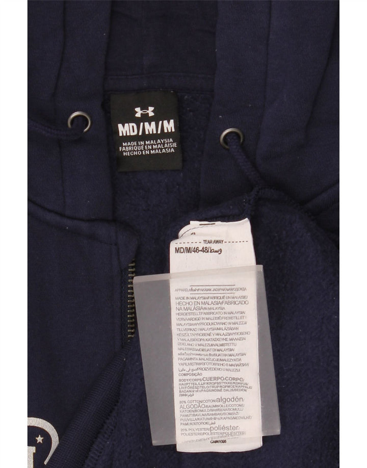 Under Armour Herren-Kapuzenpullover mit grafischem Reißverschluss, mittlere Marineblau-Baumwolle