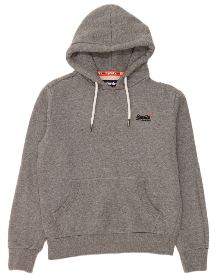 Superdry Herren Kapuzenpullover aus mittelgrauer Baumwolle