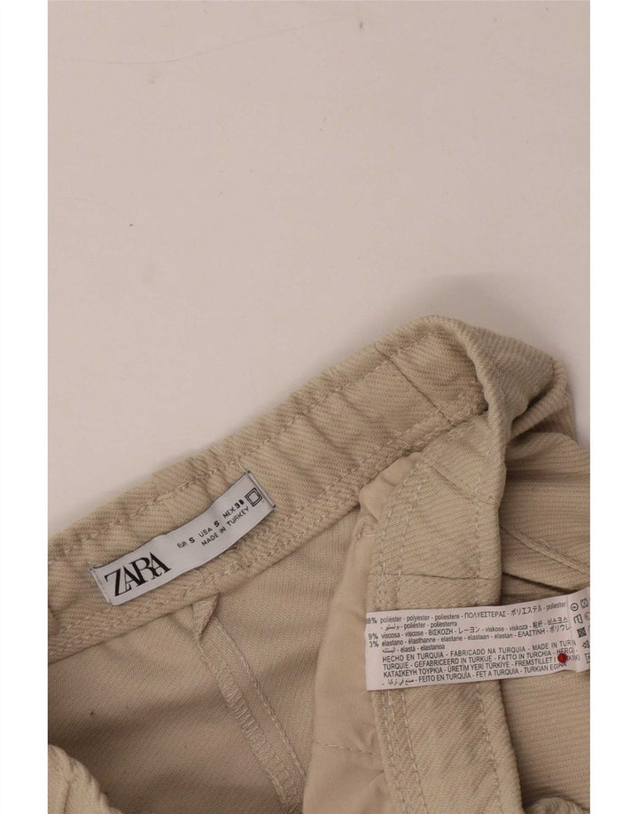 Zara Herren-Freizeitshorts, Größe S, W27, Beige, Polyester