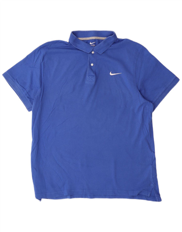 NIKE Herren Poloshirt XL Blau Baumwolle