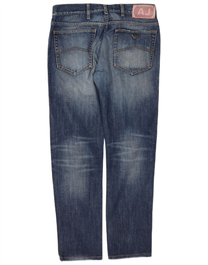 Armani Herren Distressed Slim Jeans W34 L30 Blaue Baumwolle