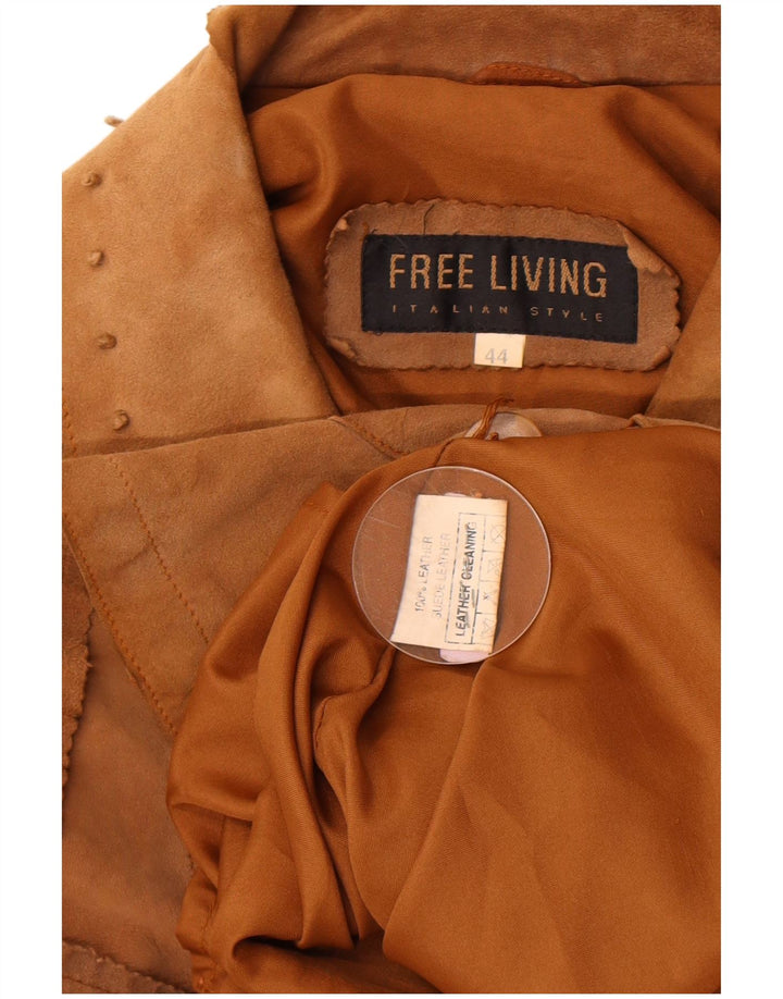 Vintage Damen Wildlederjacke IT 44 Medium Beige Leder