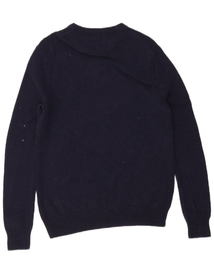 FARAH Herren-Pullover mit Rundhalsausschnitt, klein, marineblaue Lammwolle