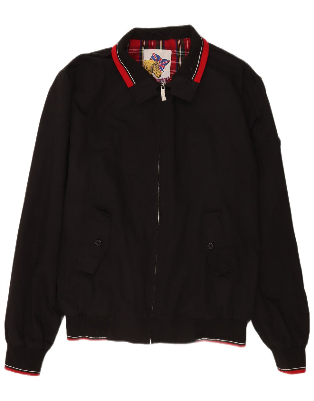 Vintage Herren Bomberjacke UK 44 2XL Schwarz Polyester Retro