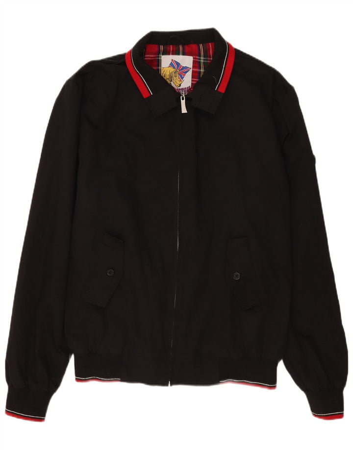 Vintage Herren Bomberjacke UK 44 2XL Schwarz Polyester Retro