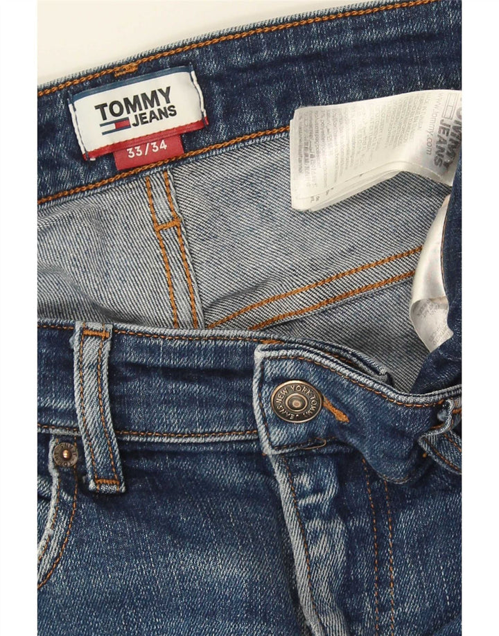 Tommy Hilfiger Herren Straight Jeans W33 L34 Blaue Baumwolle
