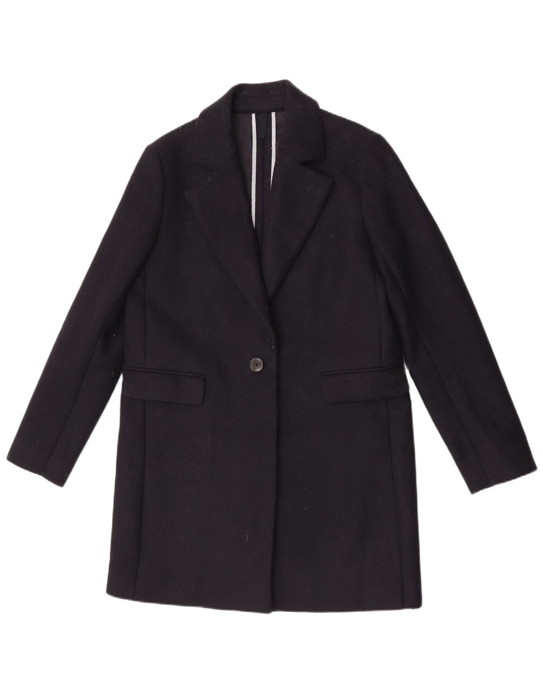 Massimo Dutti Damenmantel EU 40 Mittelmarineblaue Wolle