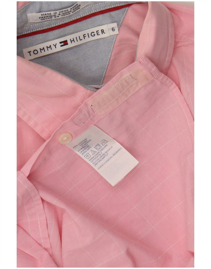 Tommy Hilfiger Damen-Hemd, US 6, mittelrosa, kariert, Baumwolle