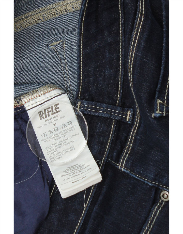 Rifle Damen Crop Slim Jeans W27 L25 Marineblaue Baumwolle
