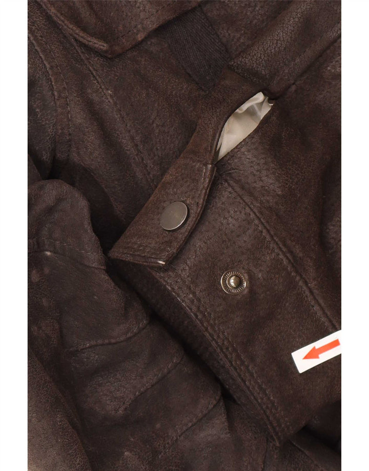 Conbipel Herren Sherpa Lederjacke IT 50 Großes braunes Leder