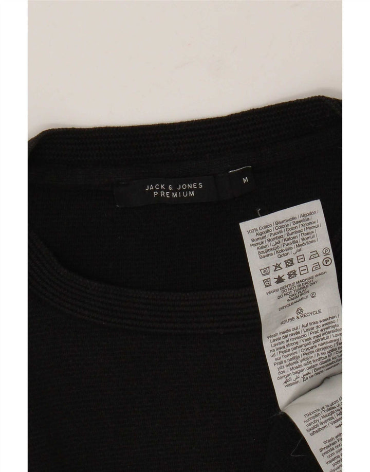 Jack & Jones Herren-Pullover mit Rundhalsausschnitt, mittelschwarz, Baumwolle