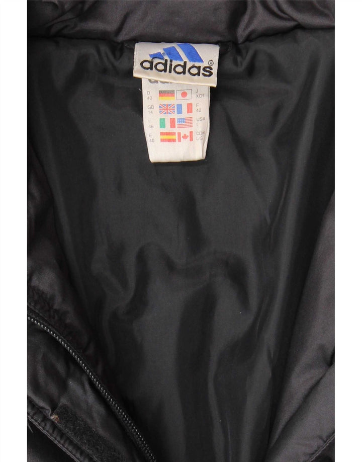 Adidas Damen Wattierte Jacke UK 14 Large Marineblau Polyamid