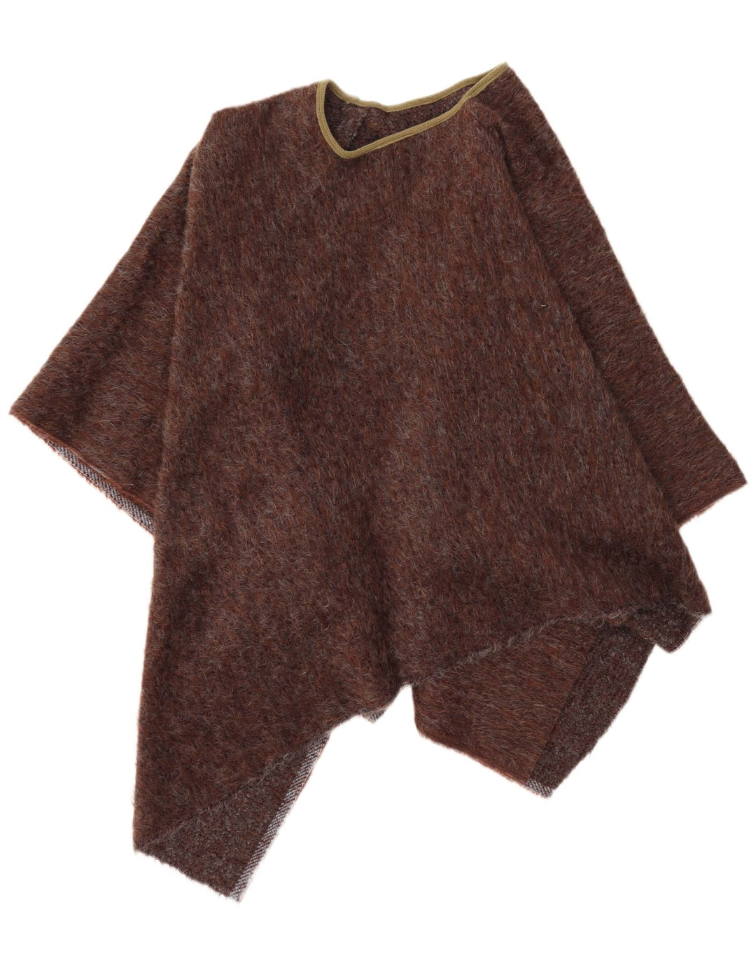 Vintage Asymmetrischer Poncho-Pullover für Damen, Einheitsgröße, Braun