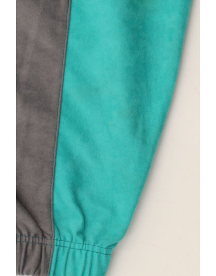 VINTAGE Mens Tracksuit Top Jacket Small Turquoise Colourblock Polyester Vintage Vintage and Second-Hand Vintage from Messina Hembry 