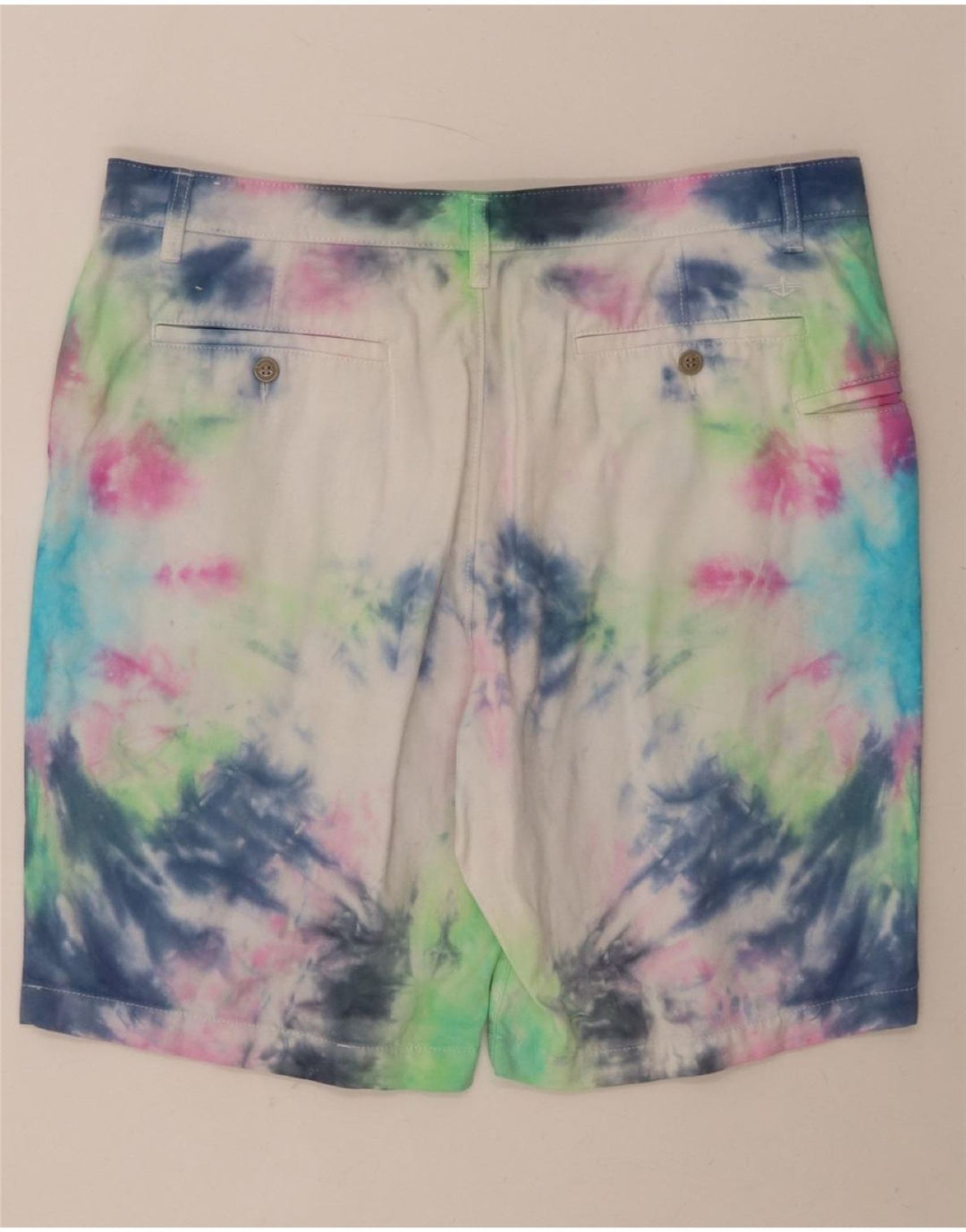 DOCKERS Mens Chino Shorts W38 XL Multicoloured Tie Dye Cotton Vintage Dockers and Second-Hand Dockers from Messina Hembry 