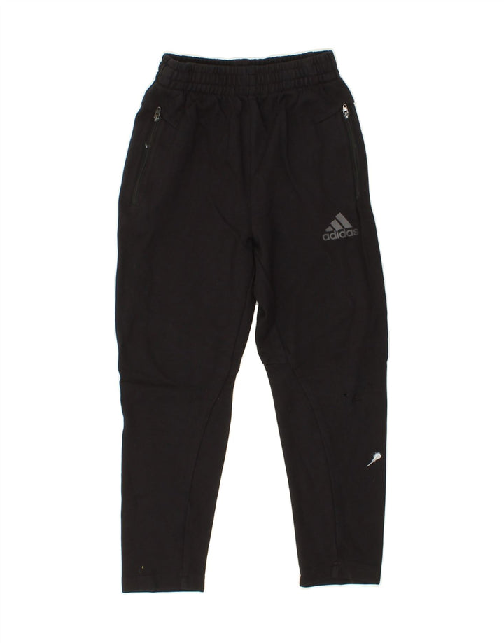 ADIDAS Boys Tracksuit Trousers 7-8 Years Black Vintage Adidas and Second-Hand Adidas from Messina Hembry 