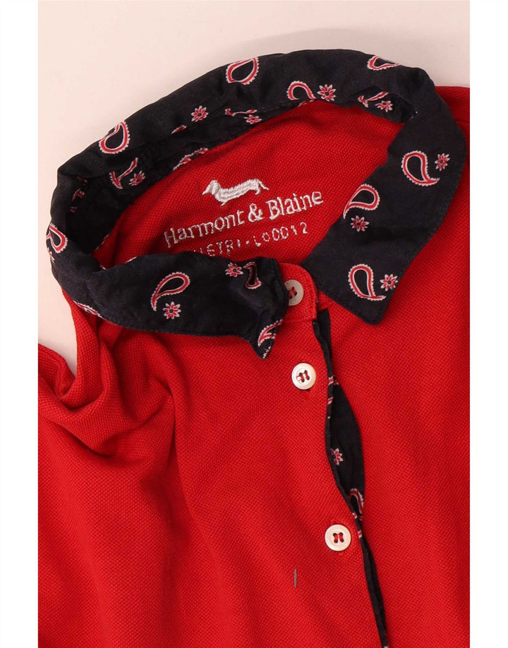 Harmont & Blaine Damen Poloshirt UK 12 Medium Red Paisley