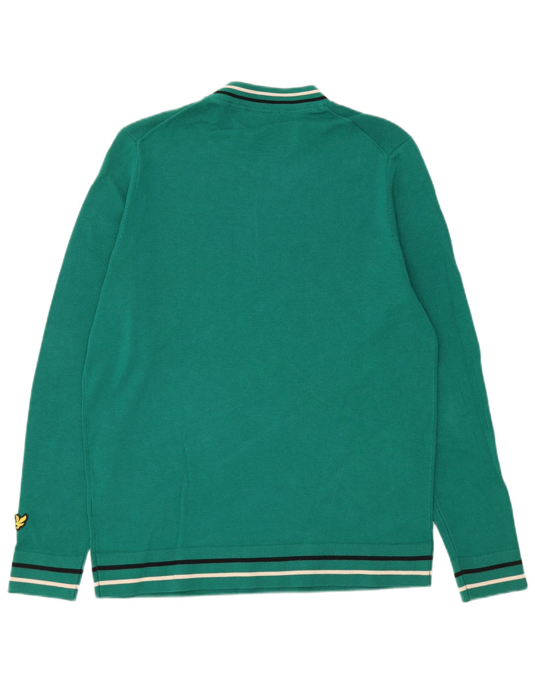 Lyle & Scott Herren-Pullover mit Rundhalsausschnitt, reguläre Passform, mittelgrüne Baumwolle