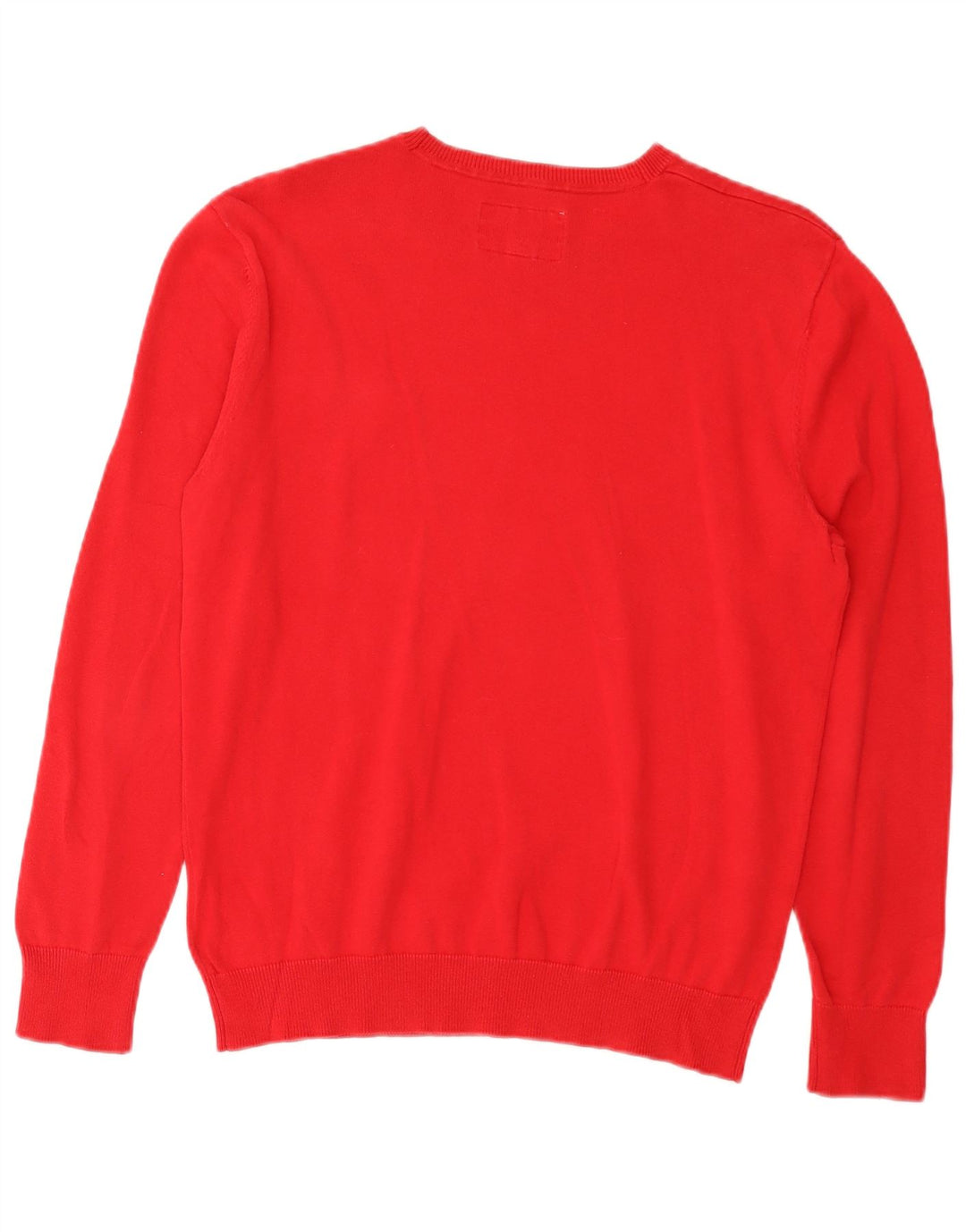 Mustang Herren-Pullover mit Rundhalsausschnitt, mittelrote Baumwolle
