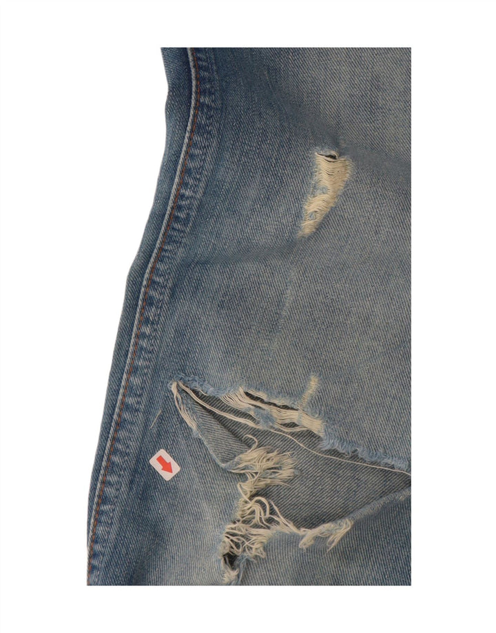 Wrangler Damen Megan Distressed Bootcut Jeans W28 L34 Blaue Baumwolle