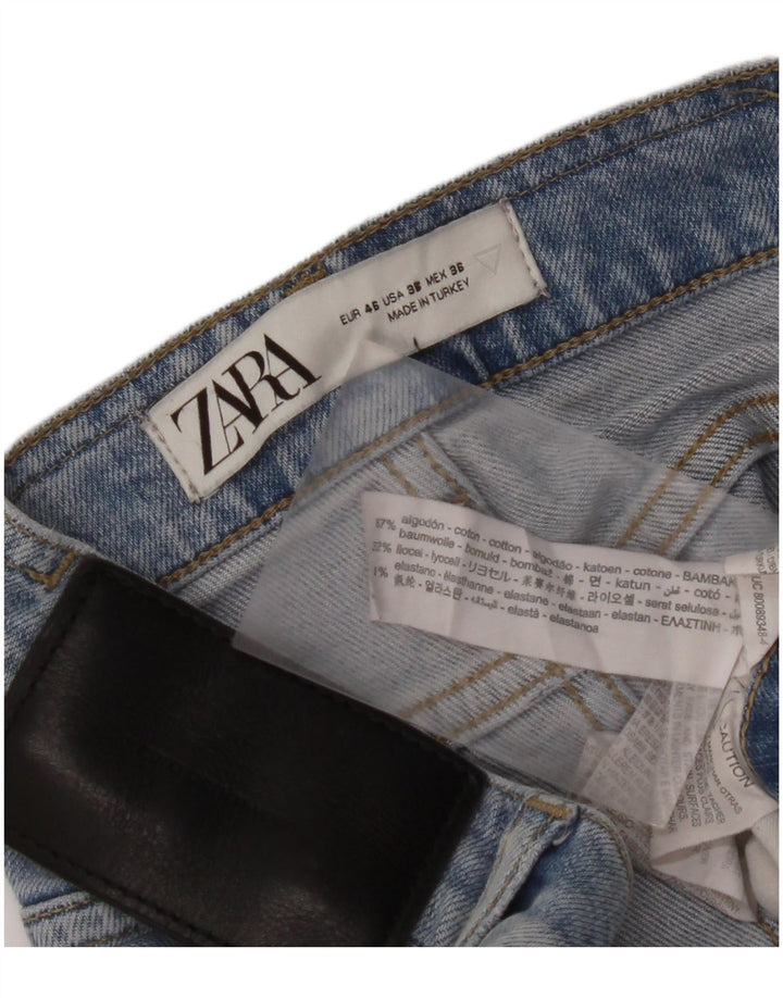 ZARA Mens Distressed Skinny Jeans EU 46 XL W36 L30 Blue Cotton