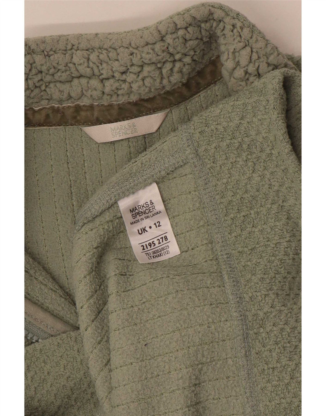Marks & Spencer Damen-Sweatshirt mit Reißverschluss am Hals, Gr. 12, mittleres Khaki