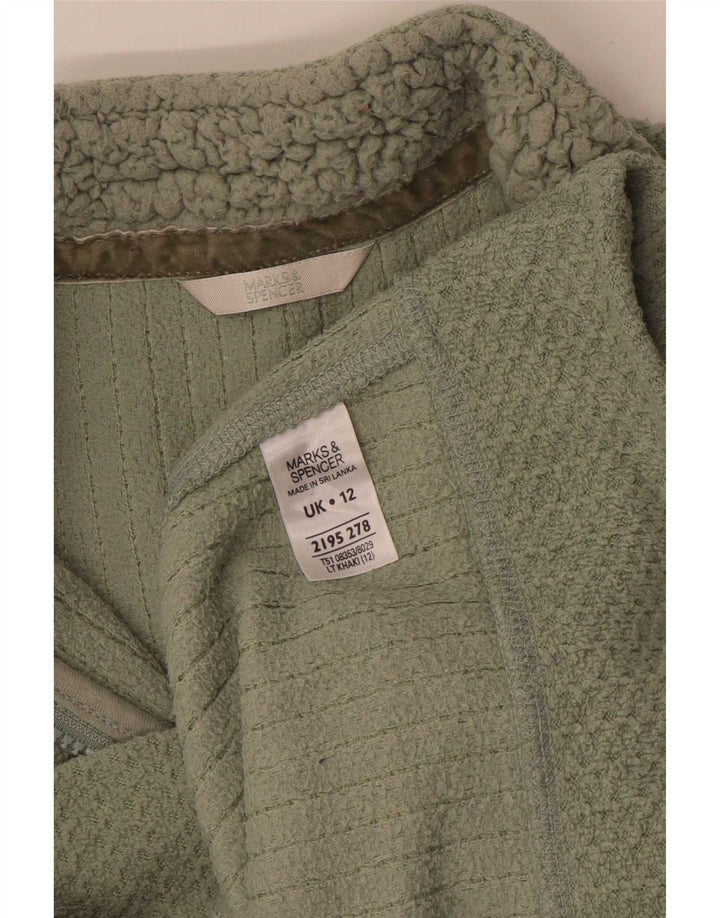 Marks & Spencer Damen-Sweatshirt mit Reißverschluss am Hals, Gr. 12, mittleres Khaki