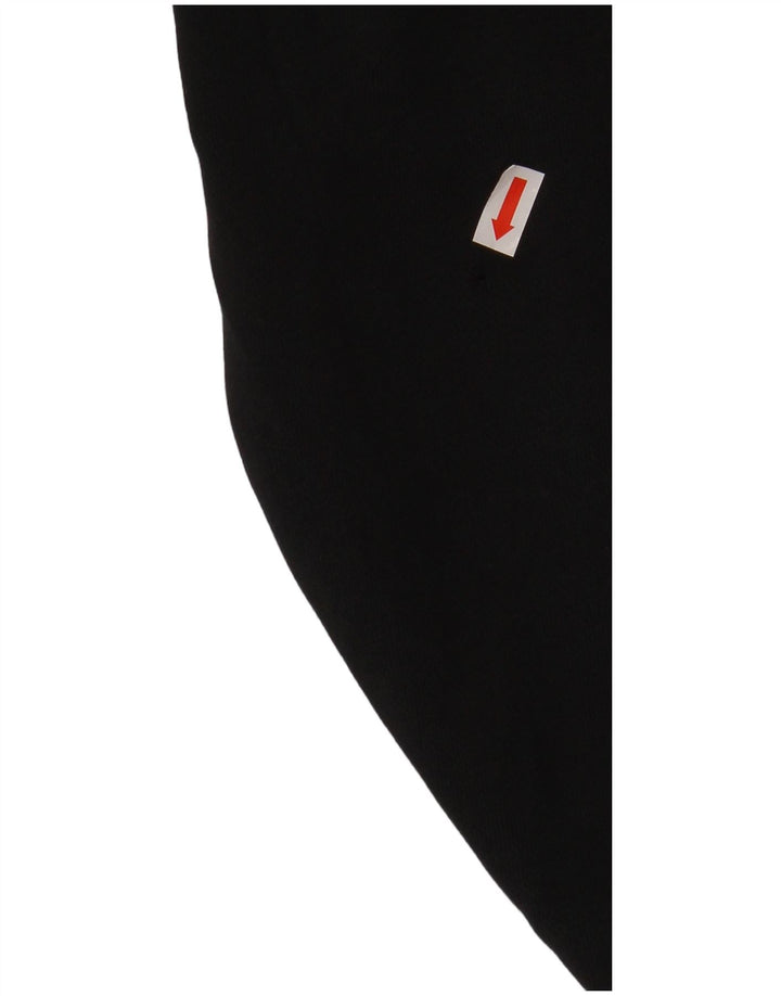 ADIDAS Damen Übergroßer Crop Hoodie Pullover UK 6 XS Schwarze Baumwolle