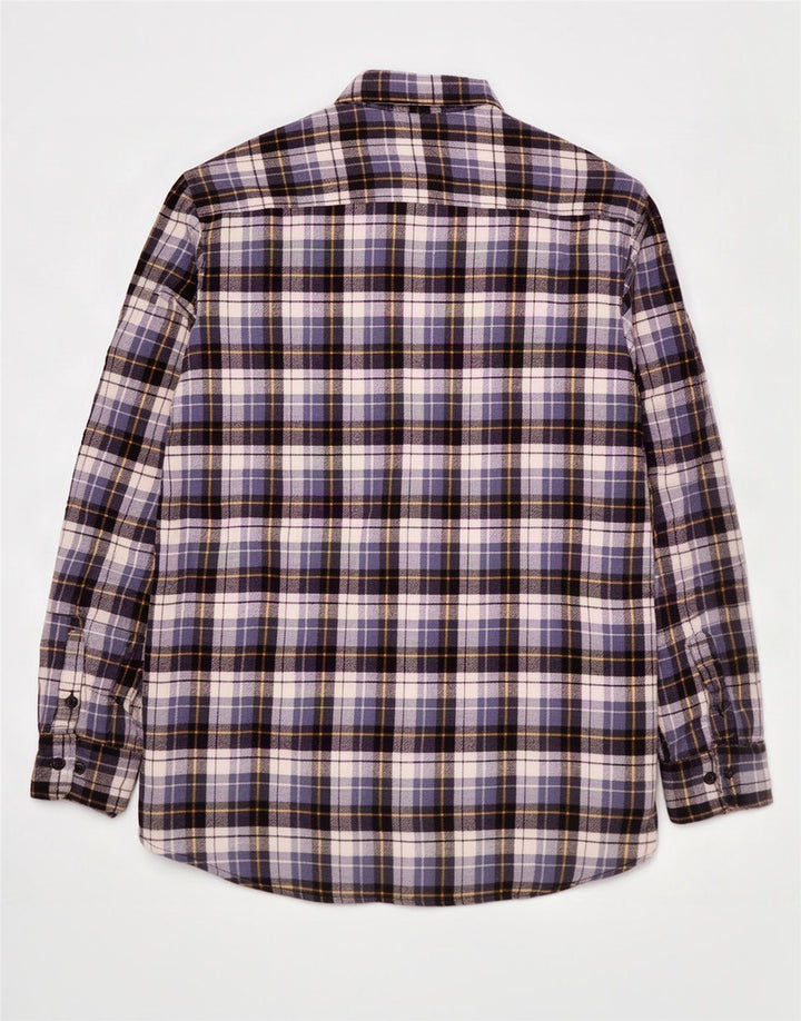 Perth Herren-Flanellhemd, lang, XL, blau kariert, Baumwolle