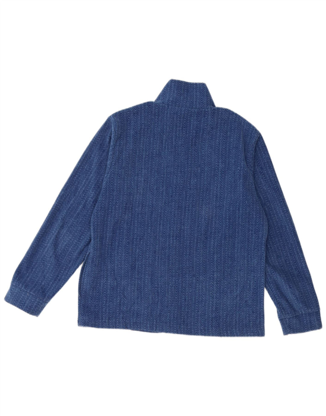 CANADA LOGAN Damen Fleecejacke UK 16 Großes blaues Fischgrätenmuster aus Polyester