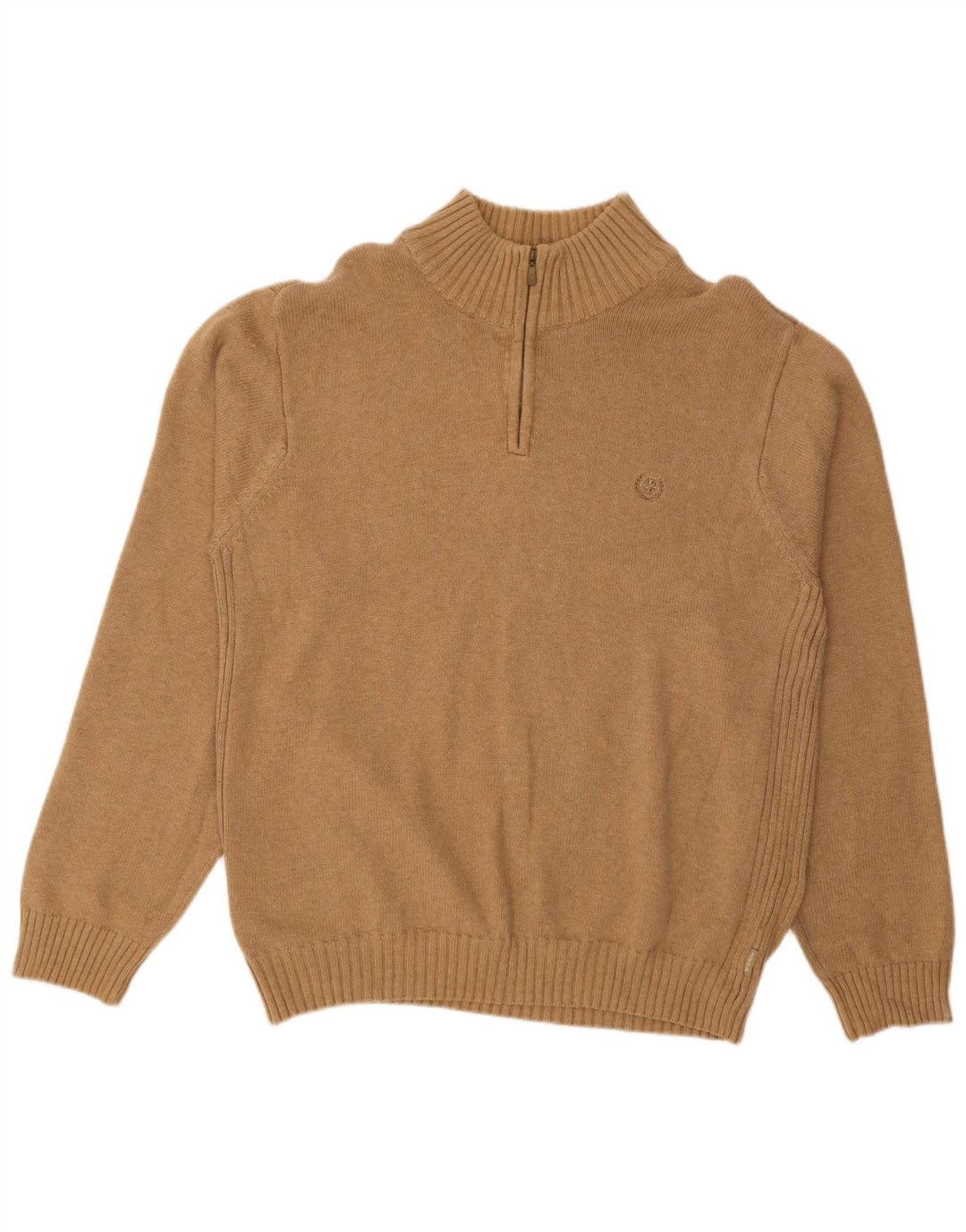 Izod Herren-Pullover mit Reißverschluss am Hals, XL, beige Baumwolle