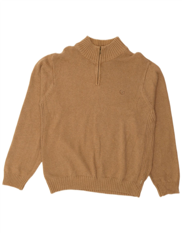 Izod Herren-Pullover mit Reißverschluss am Hals, XL, beige Baumwolle