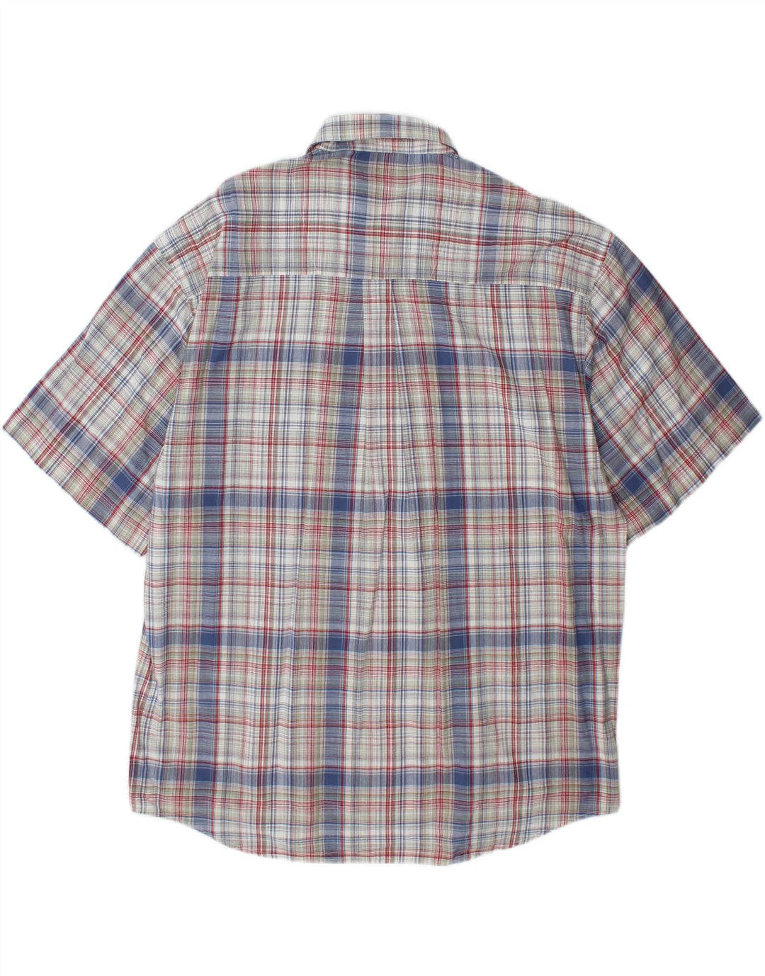 LERROS Mens Short Sleeve Shirt 2XL Blue Check Cotton Vintage Lerros and Second-Hand Lerros from Messina Hembry 