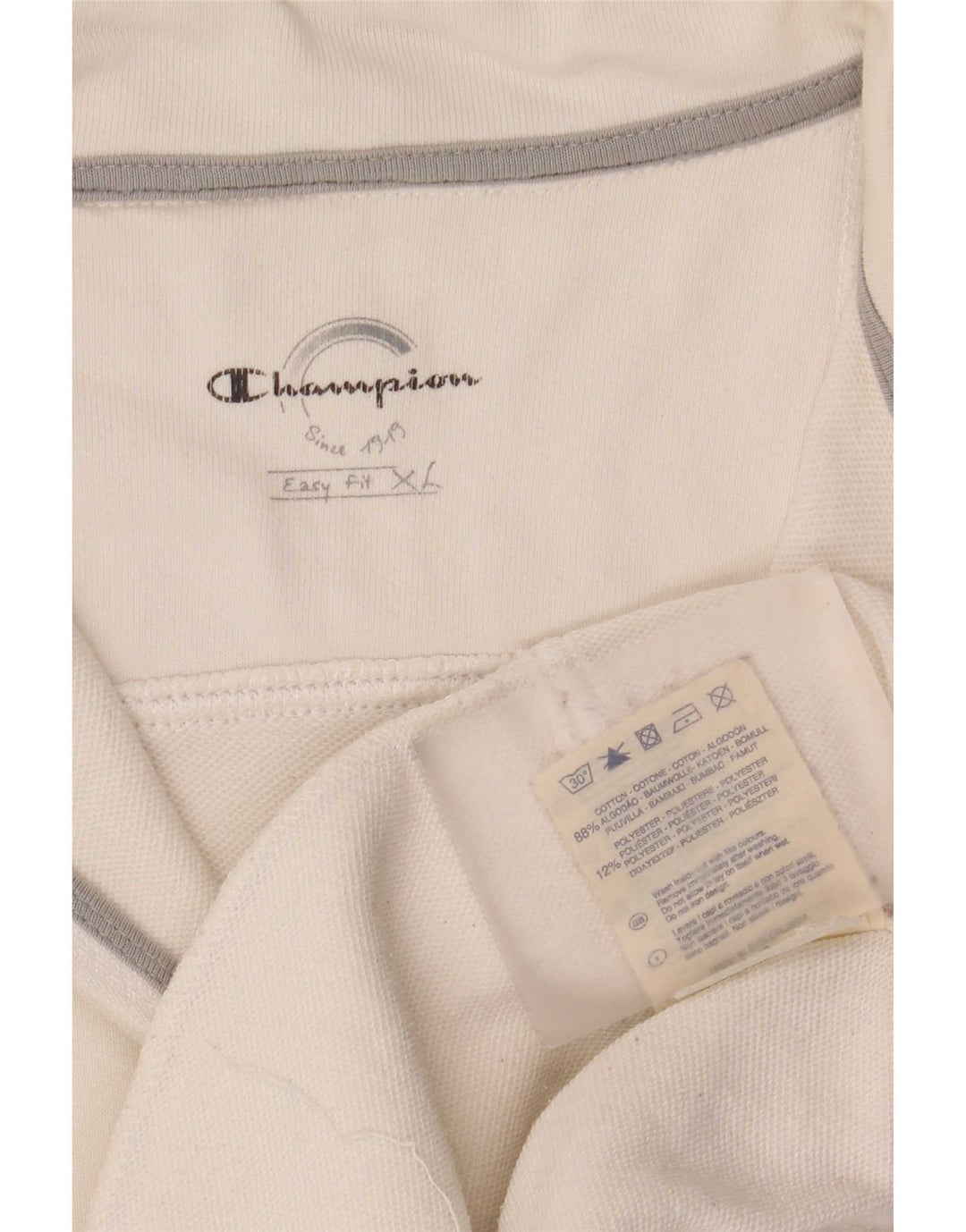 Champion Easy Fit Herren-Trainingsanzug-Oberteil, Jacke, XL, weiße Baumwolle