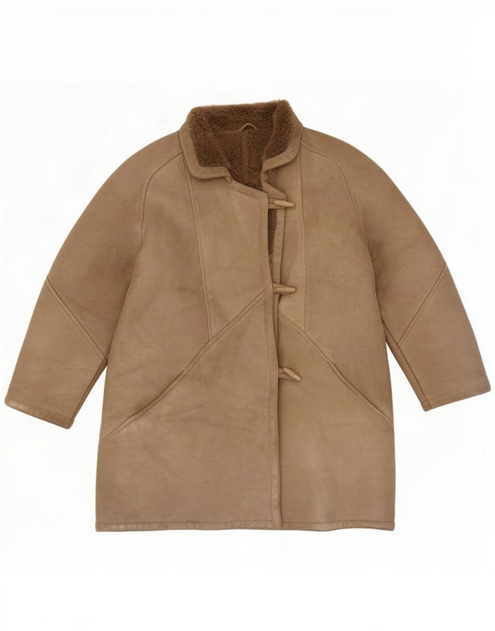Vintage Damen Lammfellmantel EU 46 XL Beige