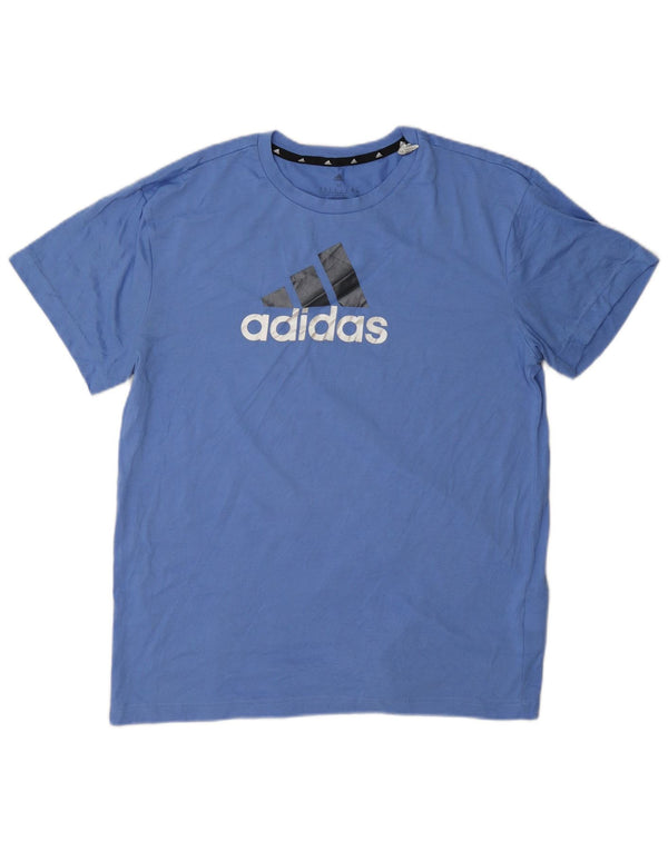 Adidas Damen Aeroready Graphic T-Shirt Top UK 12/14 Mittelblaues Polyester