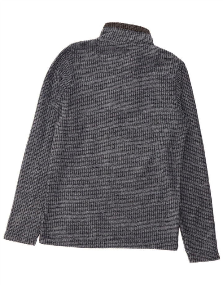 Weird Fish Herren-Fleecepullover mit Reißverschluss am Hals, Größe S, Marineblau, Polyester