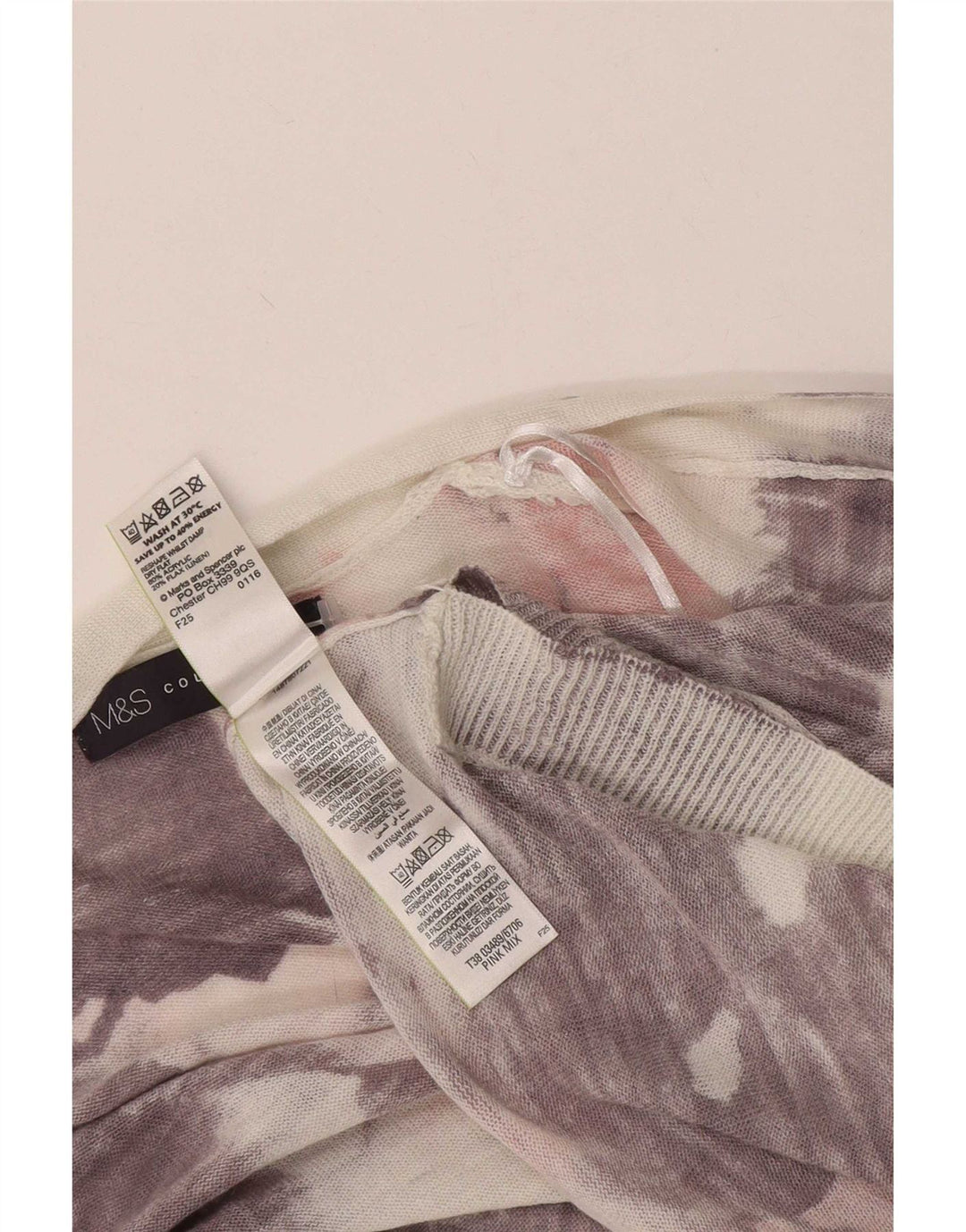 Marks & Spencer Damen-Cardigan mit abstraktem Muster, Gr. 14, Mittelrosa