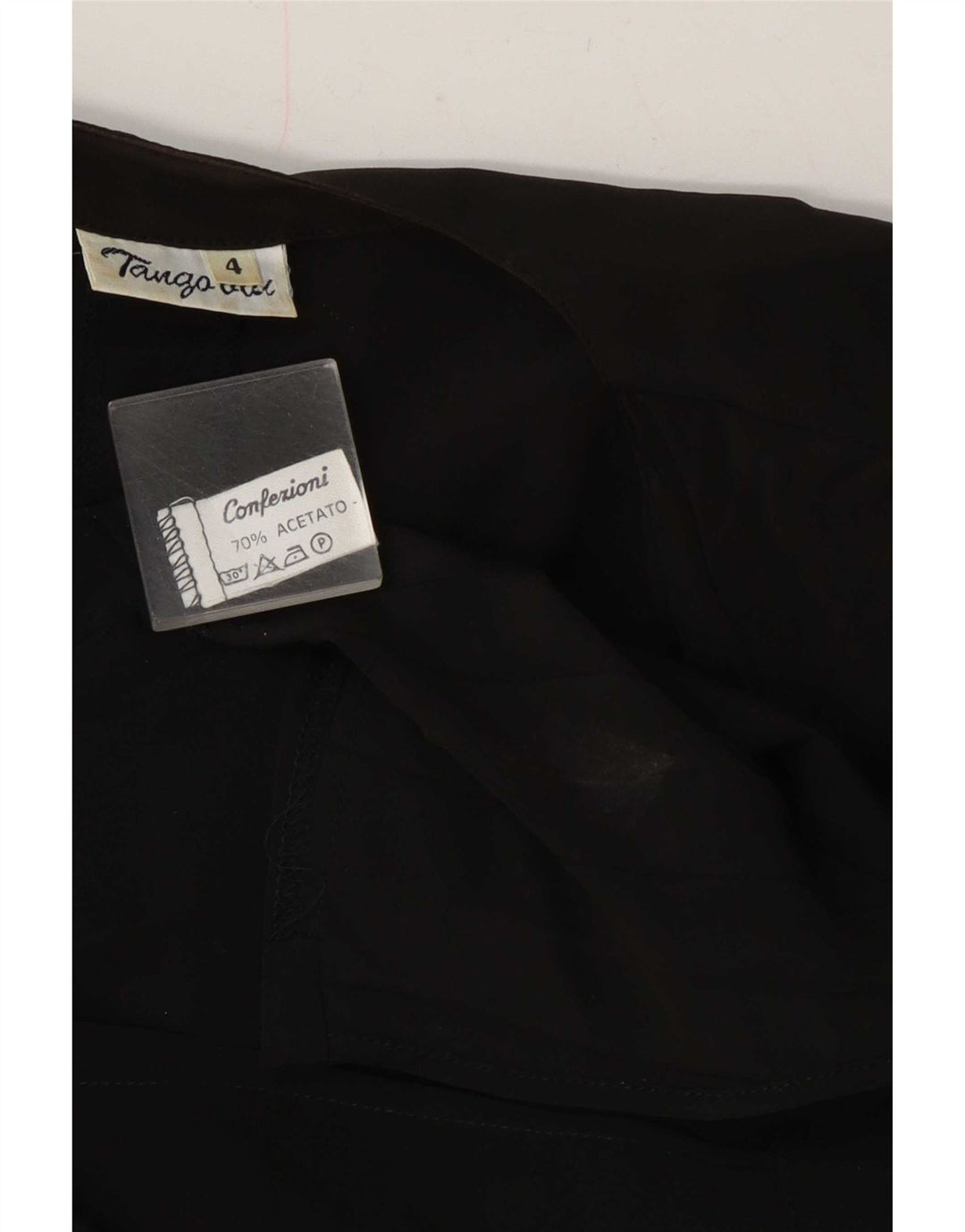 Vintage Damen Übergroße Wickelbluse Top US 4 Small Schwarz Acetat