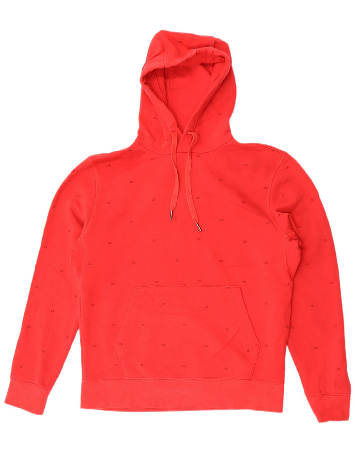 Calvin Klein Herren-Kapuzenpullover mit Grafik, mittelrote Baumwolle
