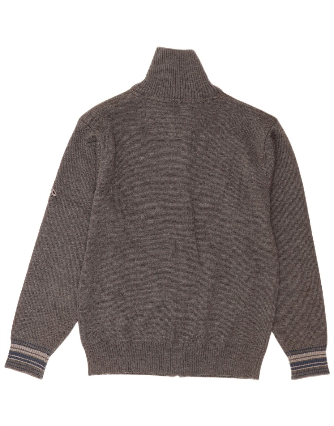 Vintage Herren Cardigan Pullover XL Graue Schurwolle