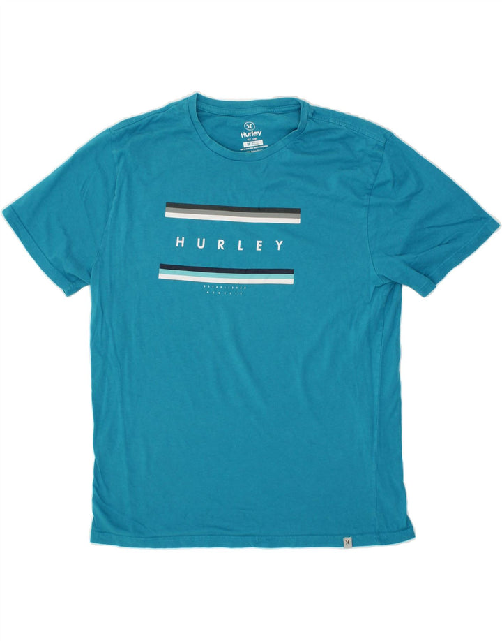 HURLEY Mens Graphic T-Shirt Top Medium Blue Cotton Vintage Hurley and Second-Hand Hurley from Messina Hembry 