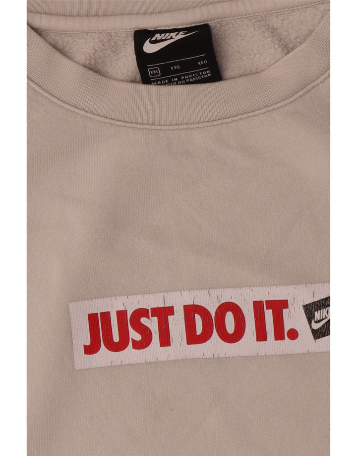 Nike Herren-Sweatshirt mit Grafik, 2XL, weiße Baumwolle