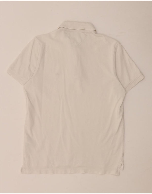 Tommy Hilfiger Herren-Poloshirt in schmaler Passform, groß, aus weißer Baumwolle
